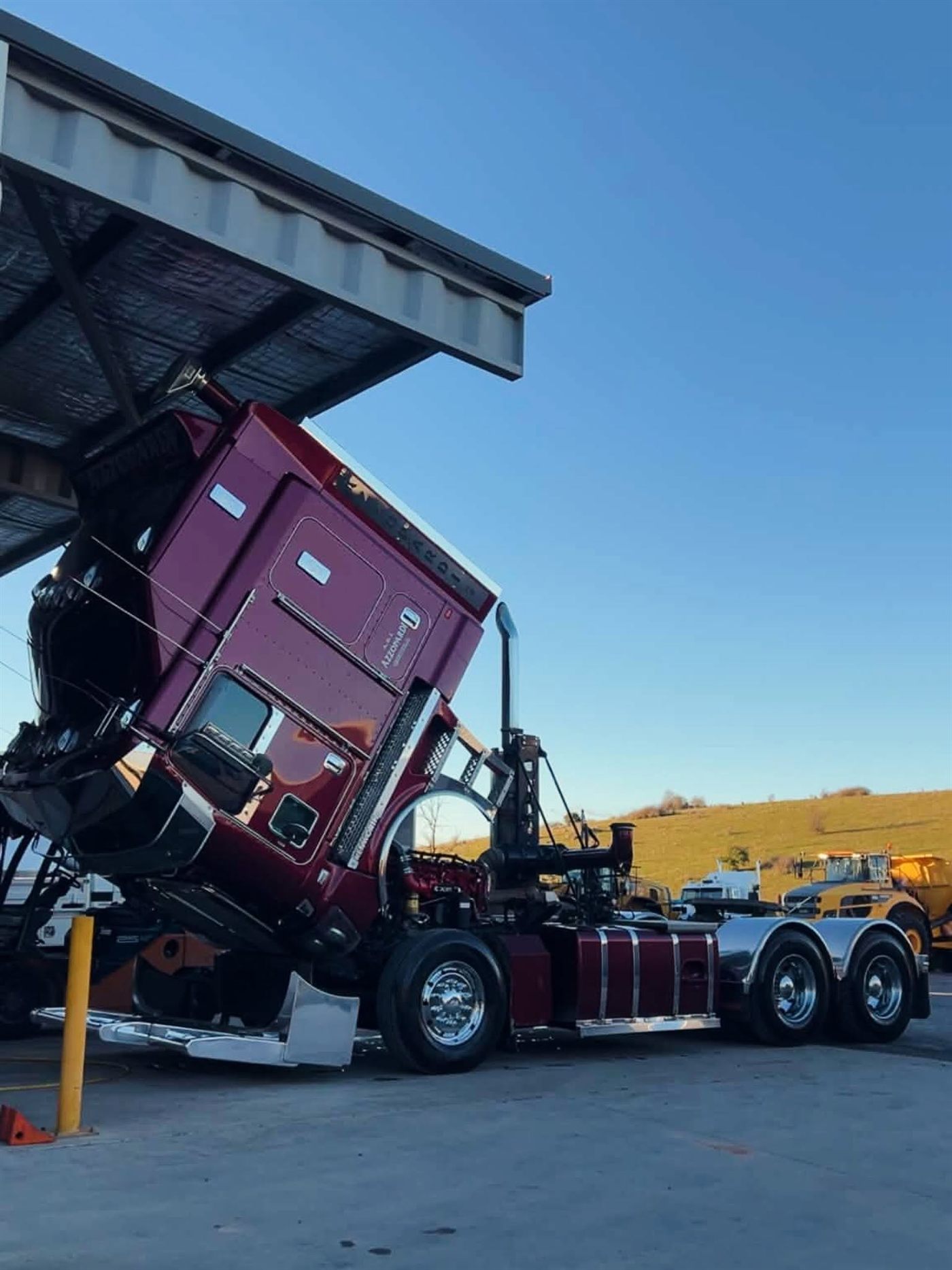Cab-tilt repair work